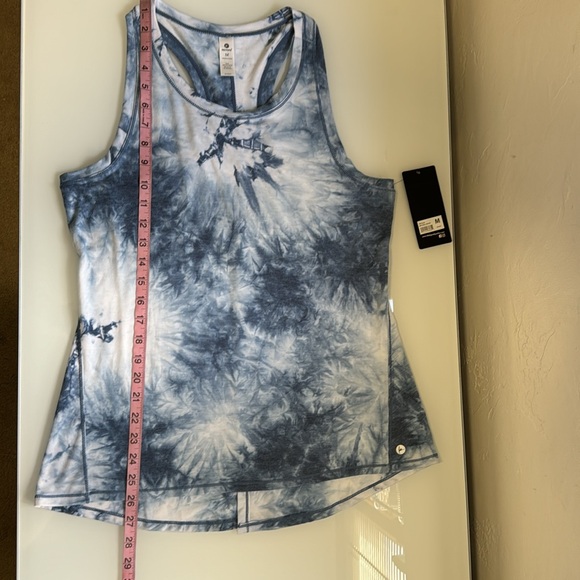 90 Degrees blue tie-dye racerback tank w/ back slit M - Picture 11 of 11
